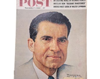 Vintage Saturday Evening Post Magazine November 5 1960 Richard Nixon Rockwell