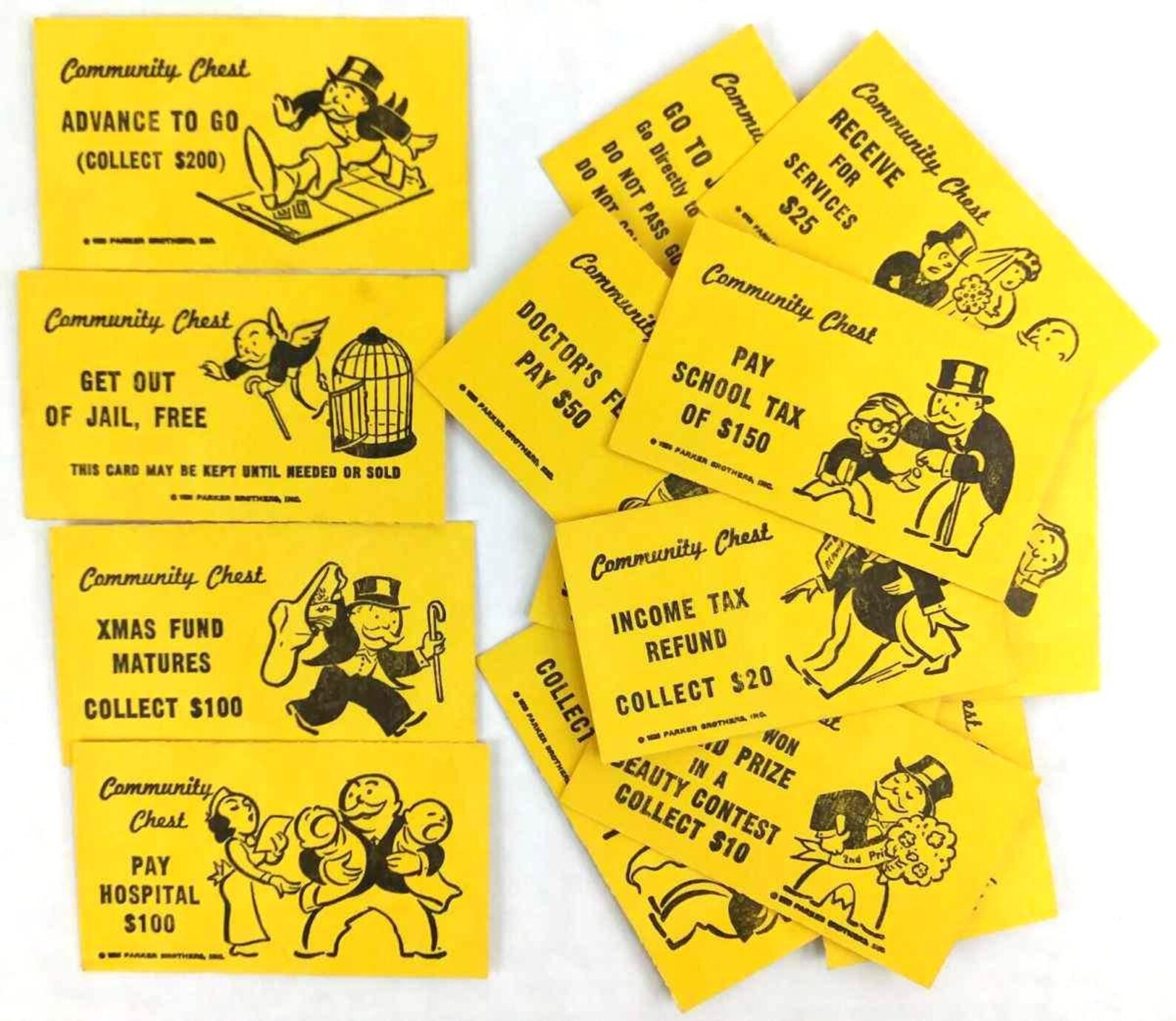 Monopoly Replacement Cards Vintage 1961 Monopoly Pieces Deed Railroad ...