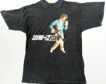 Vintage David Bowie Tour XL Sound Vision T-shirt 1990 Original
