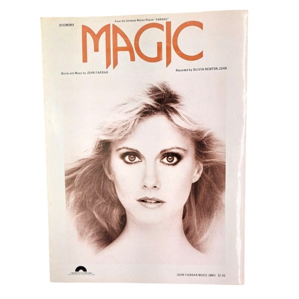 Magic Olivia Newton-John Sheet Music Words 1980 John Farrar BMI Movie Xanadu