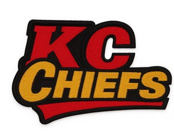 KC Chiefs Embroidered Patch: Kansas City Football, Red & Gold Applique