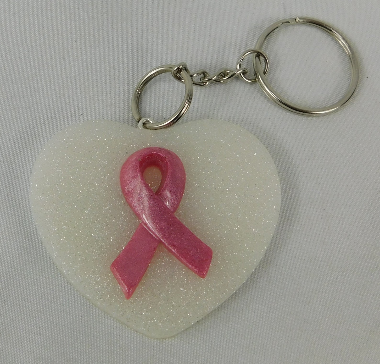 Breast Cancer Keychain Custom Made Epoxy Resin Keychain Etsy