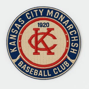 Kansas City Monarchs Patch – 1920 Negro League Baseball, 3" Embroidered, Sew/Iron On