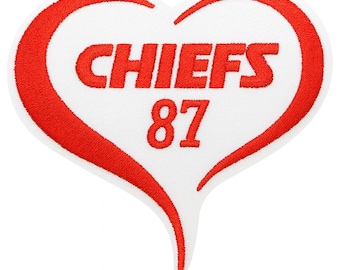 Travis Kelce Chiefs Patch: Embroidered Heart Applique, Iron-On #87
