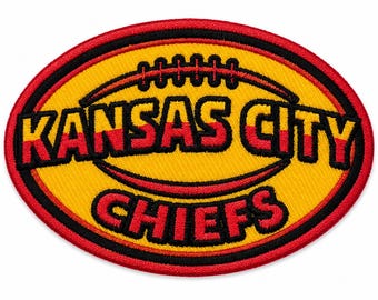 Kansas City Chiefs Embroidered Patch Red & Yellow NFL Football Iron-On Applique