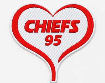 Chiefs Heart Patch: Chris Jones #95 Embroidered Iron-On Badge