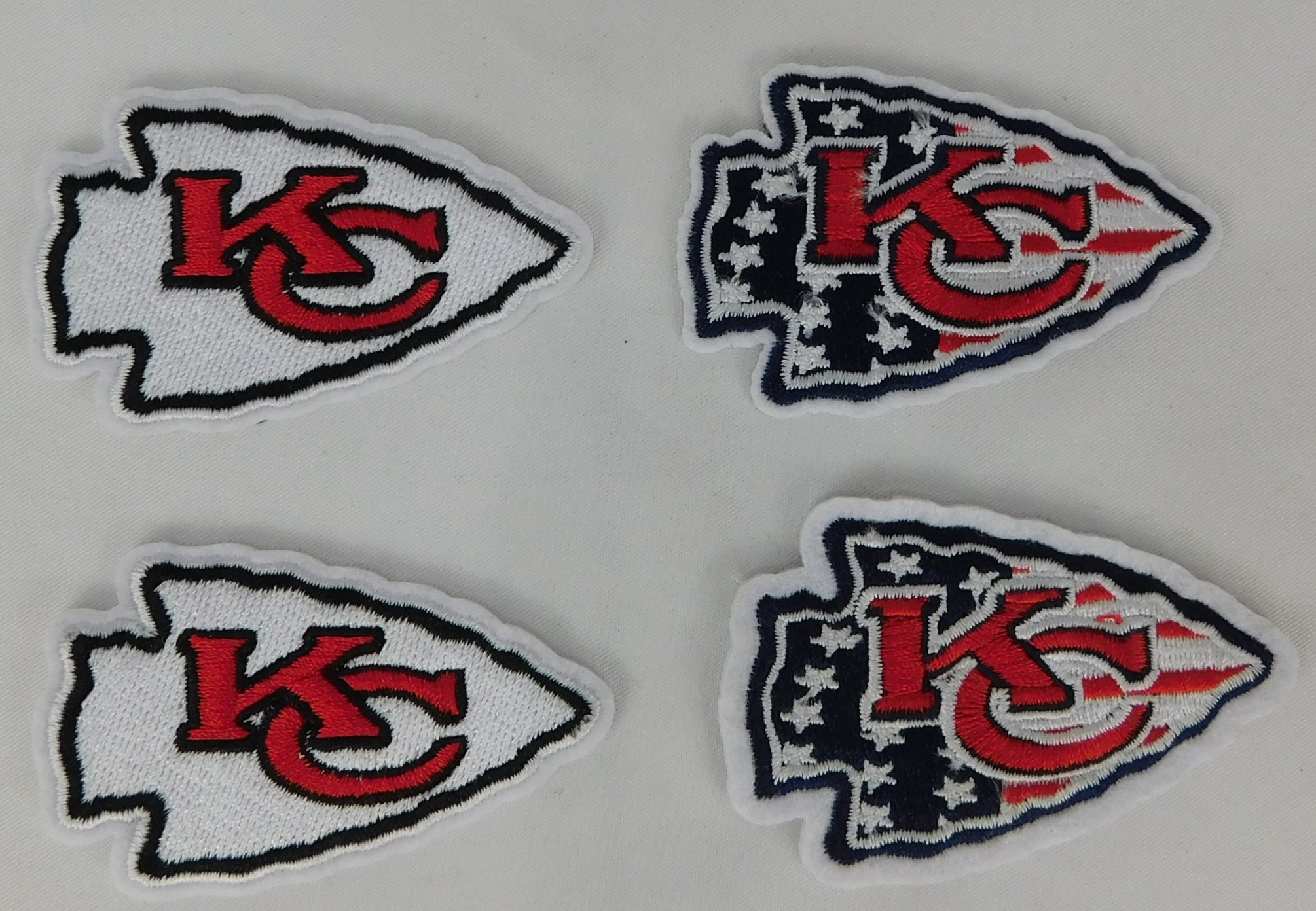 Kansas City Chiefs Arrowhead Patch Set Embroidered NFL Iron On Etsy
