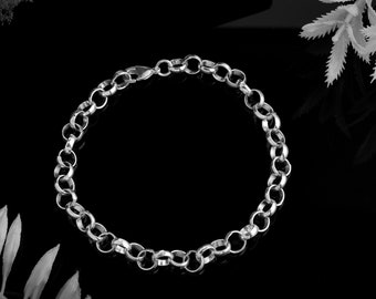 925 bracelet,Half round link chain,925 silver bracelet, Sterling silver, silver bracelet, Gift for everthing