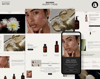 Shopify Template | Beauty Shopify Theme | Shopify Website | Neutral Shopify Template | Shopify Design | Minimalist Shopify Theme