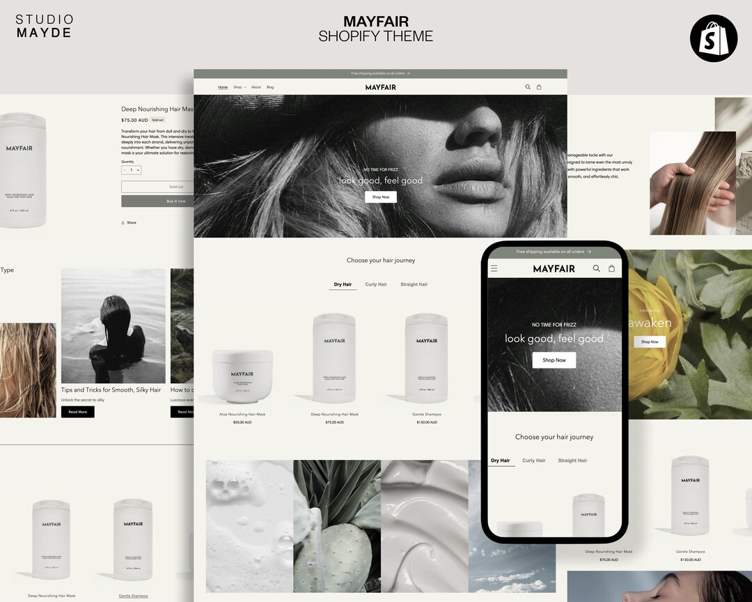 Shopify Template Beauty Shopify Theme Shopify Website Neutral