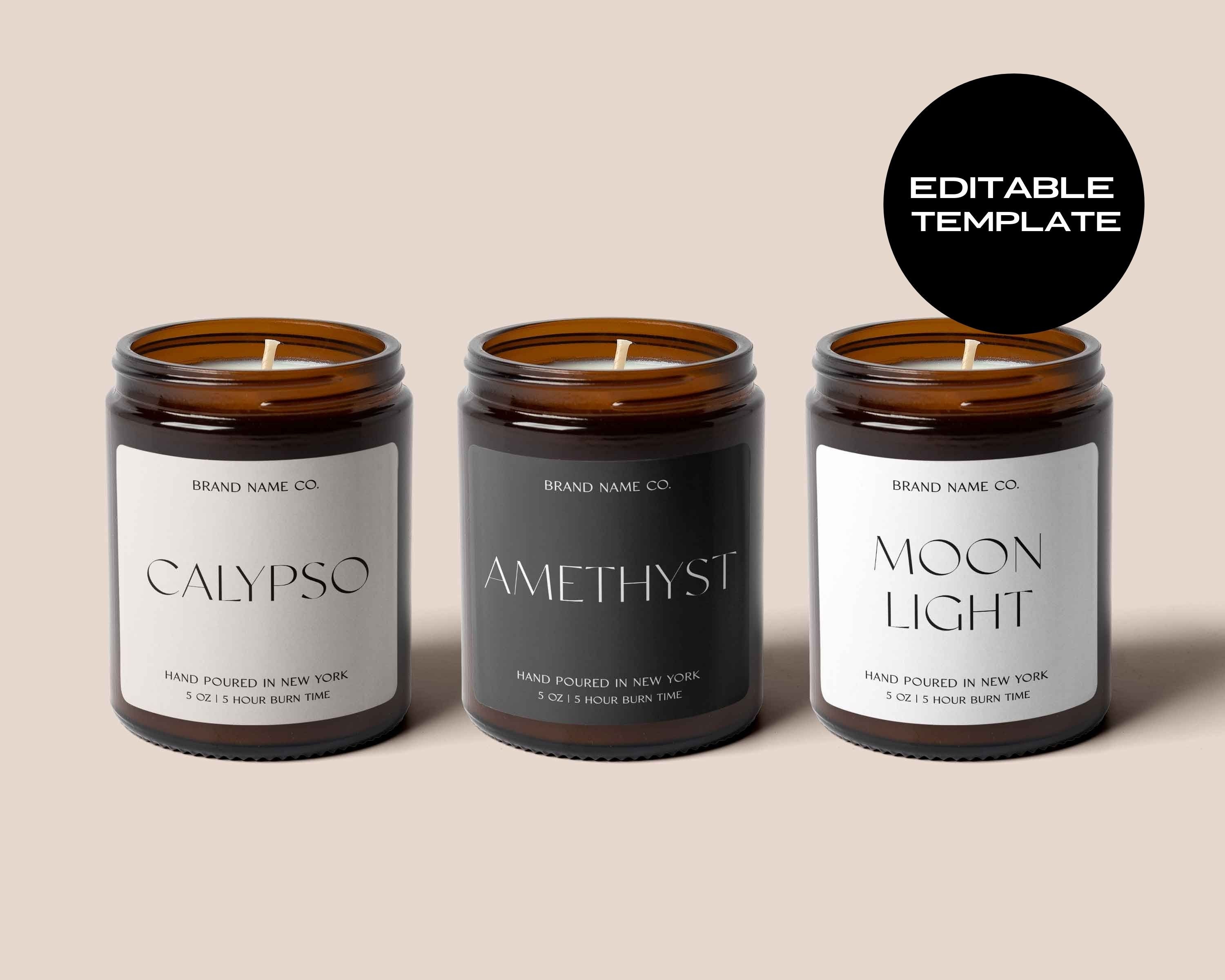 EDITABLE Candle Label Candle Labels Candle Label Design Etsy
