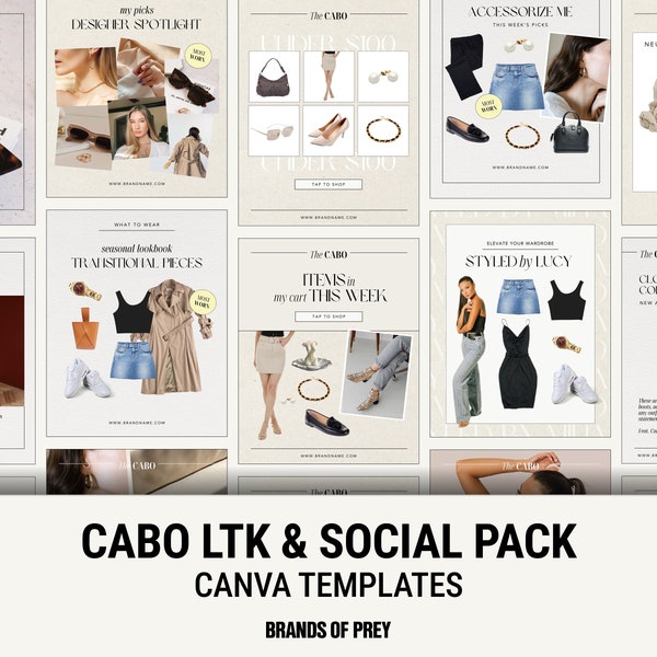 Editable LTK Fashion Instagram Template | Instagram Fashion Templates | LTK Fashion Social | Fashion Social Media | Blogger Template