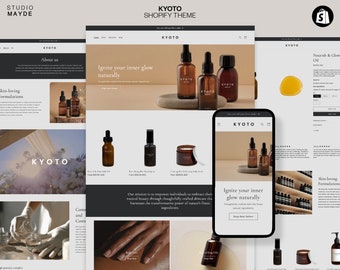 Shopify Template | Beauty Shopify Theme | Shopify Website | Neutral Shopify Template | Shopify Design | Minimalist Shopify Theme