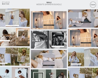 Editable Website Banners | Shopify Banner | Web Banner | DIY Website Banner Kit | Wix Banner | Website Banner Set | Banner Website | Banner