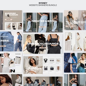 Editable Website Banners | Shopify Banner | Fashion Web Banner | DIY Website Banner Kit | Wix Banner | Website Banner Set | Banner Website