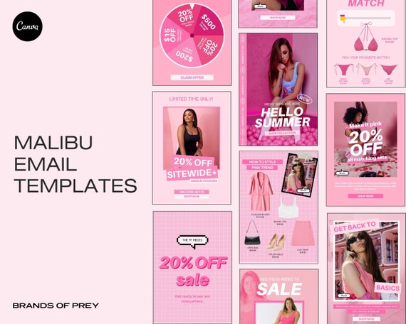 Editable Email Templates Pink Email Marketing Product - Etsy