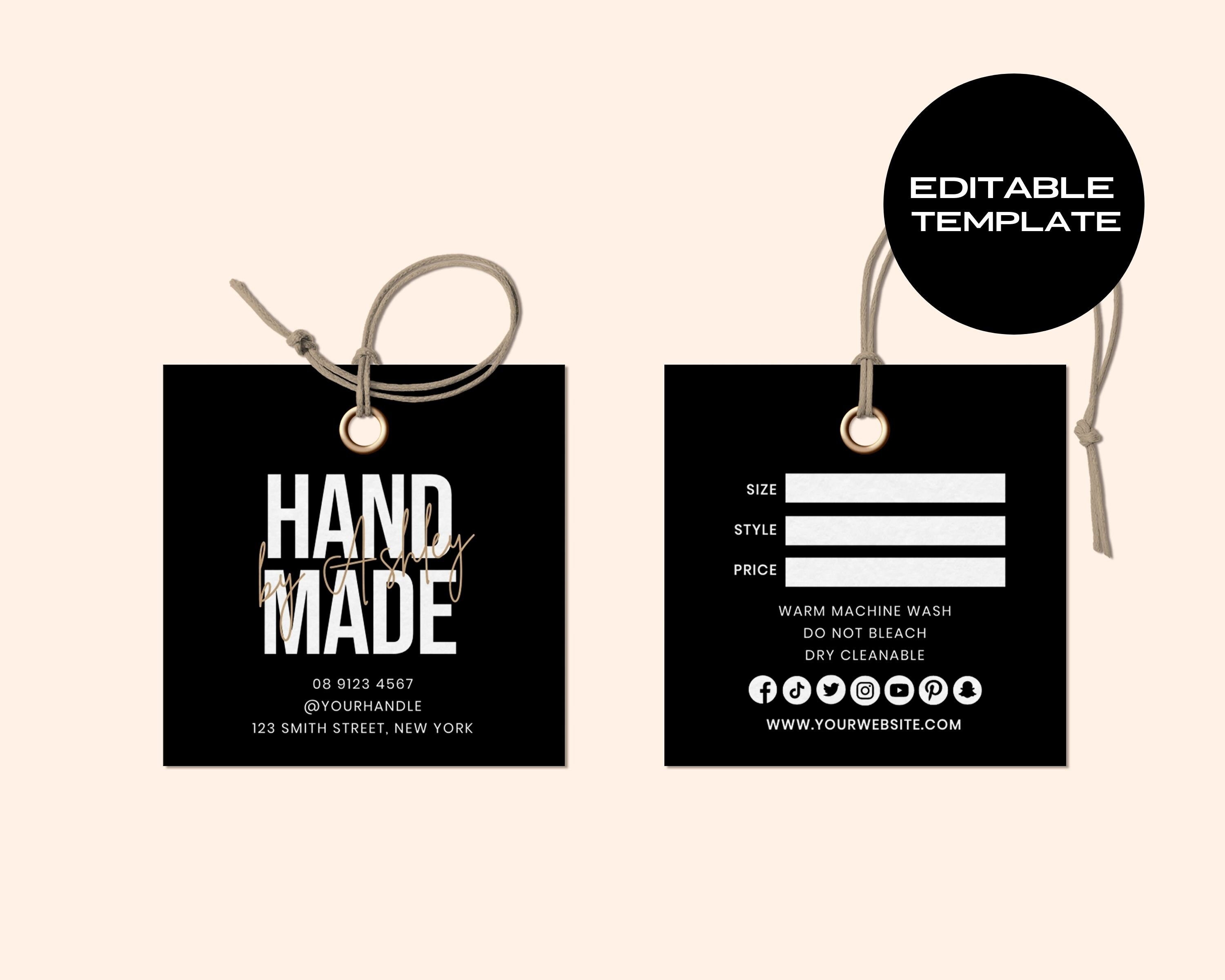 Editable Clothing Hang Tag Printable Clothing Tags Hang Etsy Canada