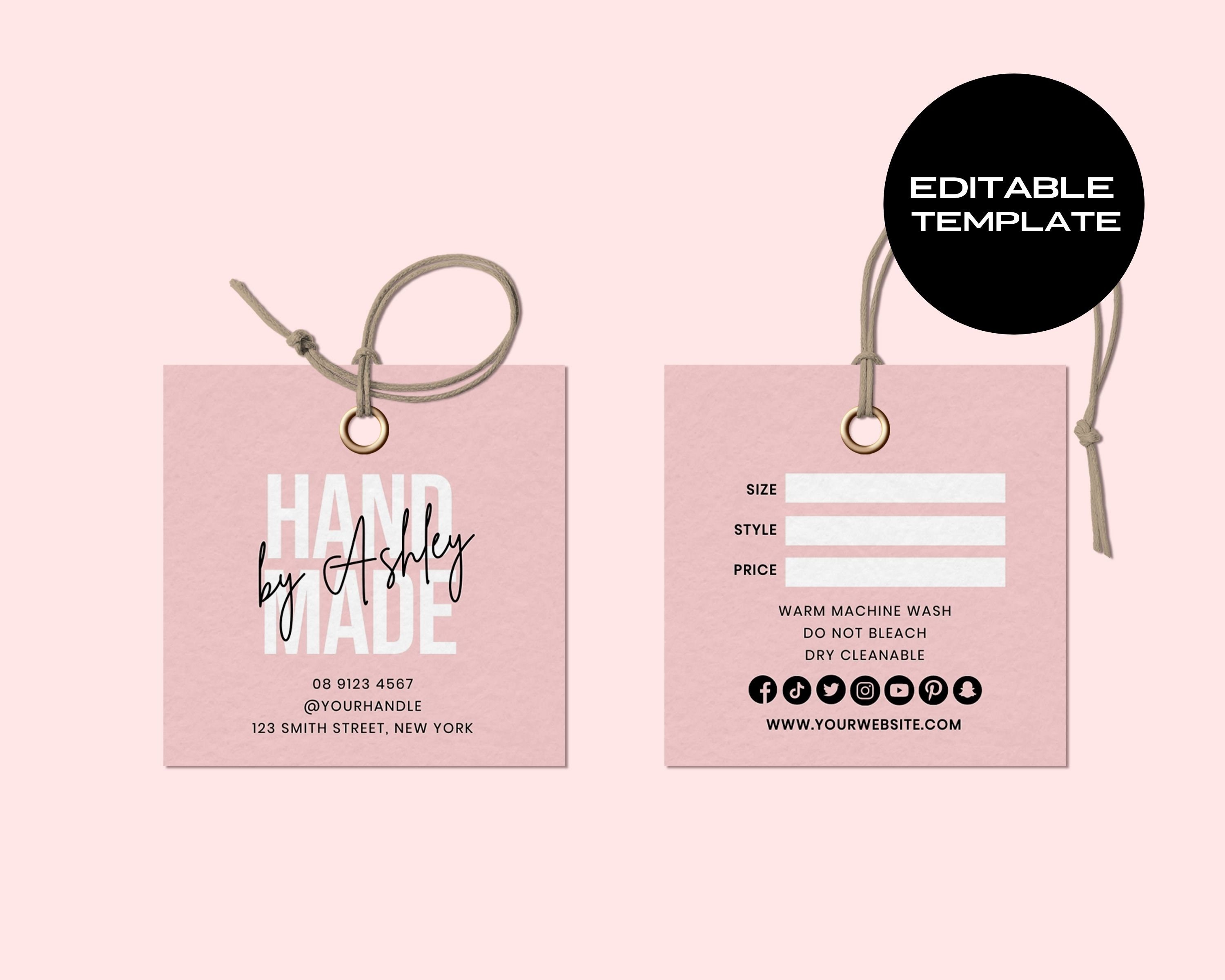Editable Clothing Hang Tag Printable Clothing Tags Hang | Etsy Canada