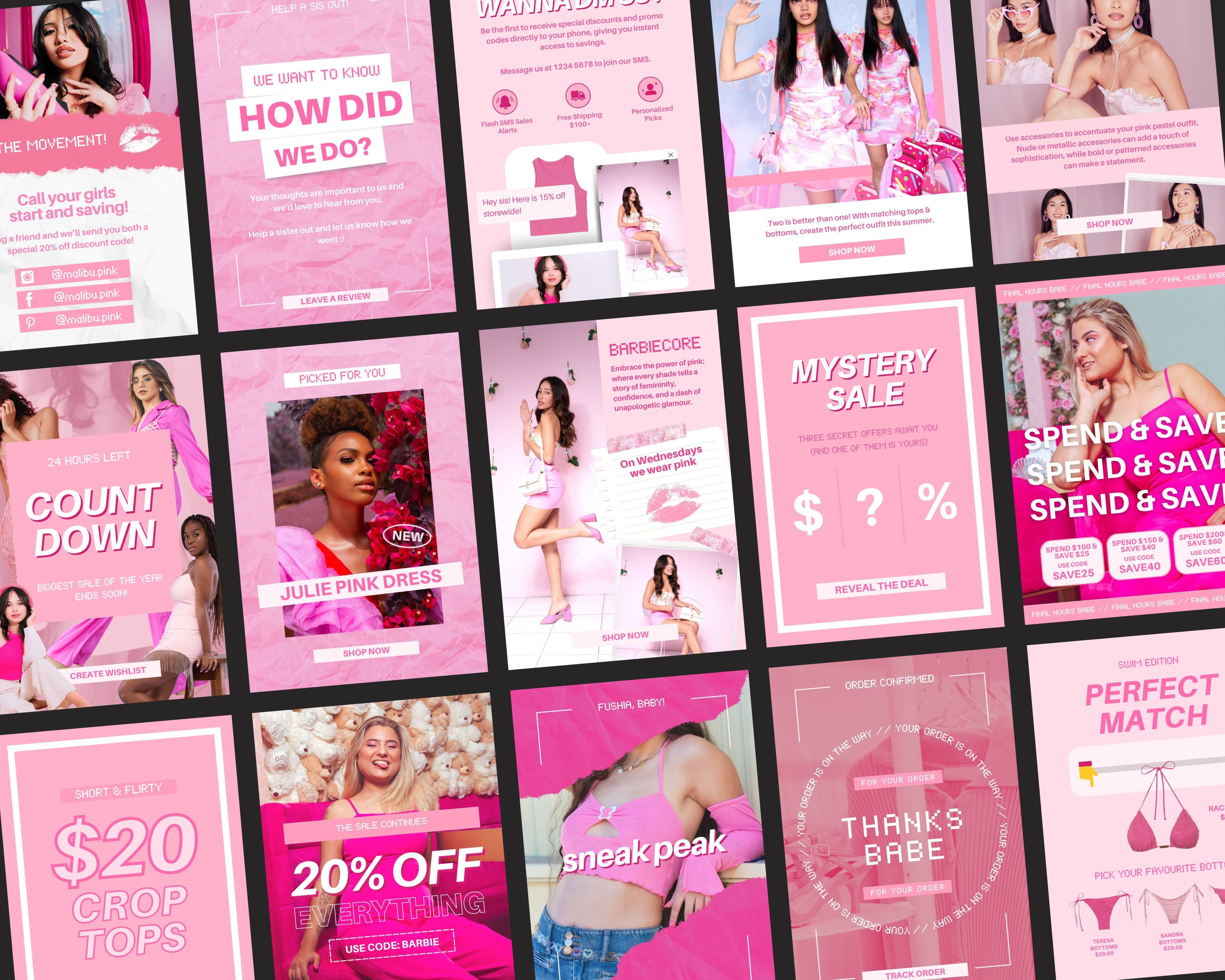 Editable Email Templates | Pink Email Marketing | Product Marketing ...