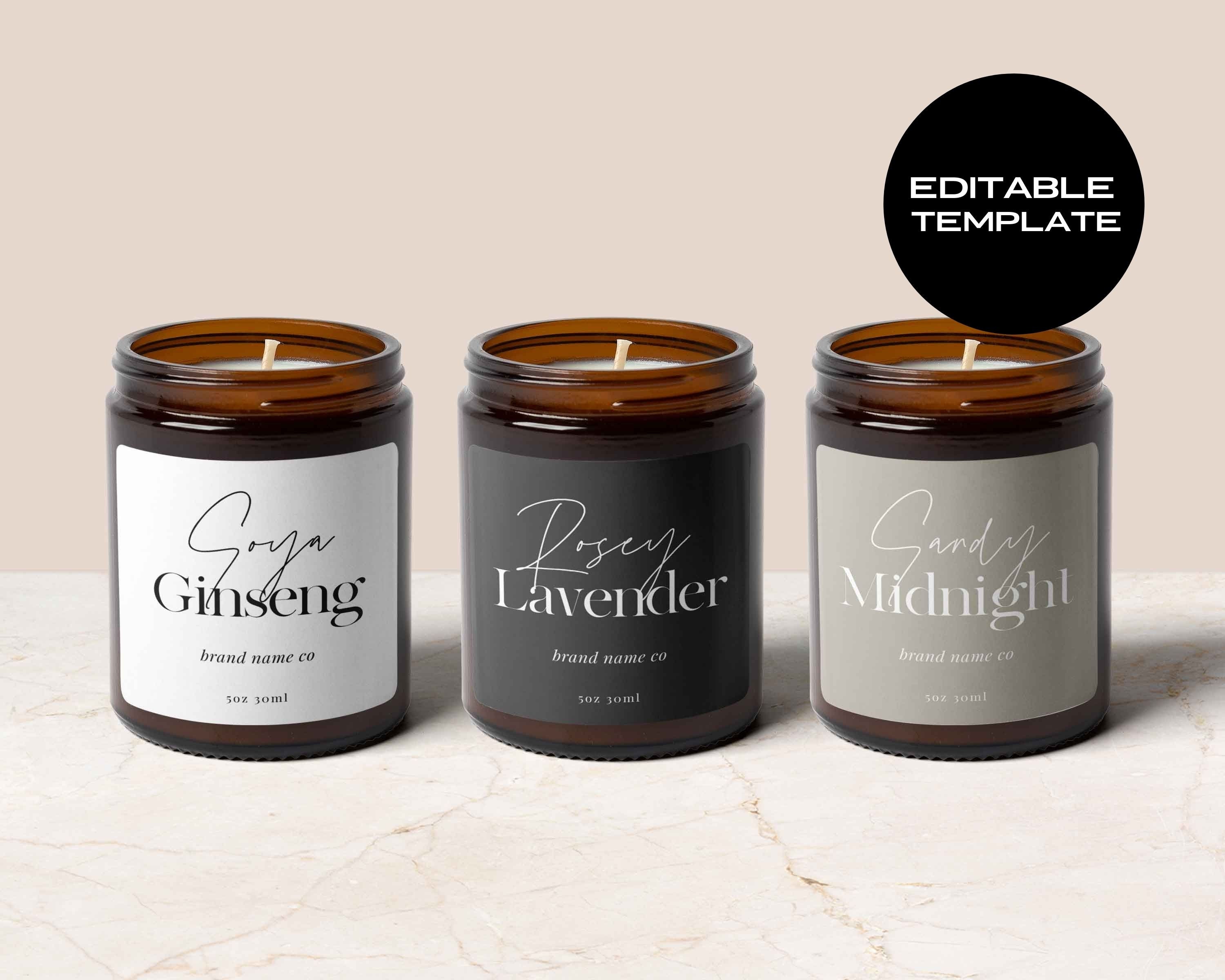 EDITABLE Candle Label Candle Labels Candle Label Design | Etsy