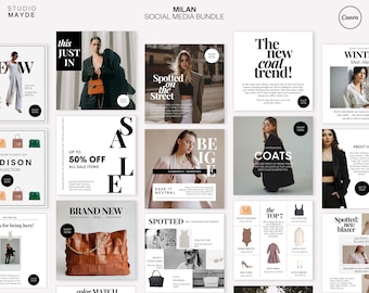Modello Instagram di moda MODIFICABILE / Modelli di moda Instagram / Social di moda / Social media di moda / Modello di Blogger