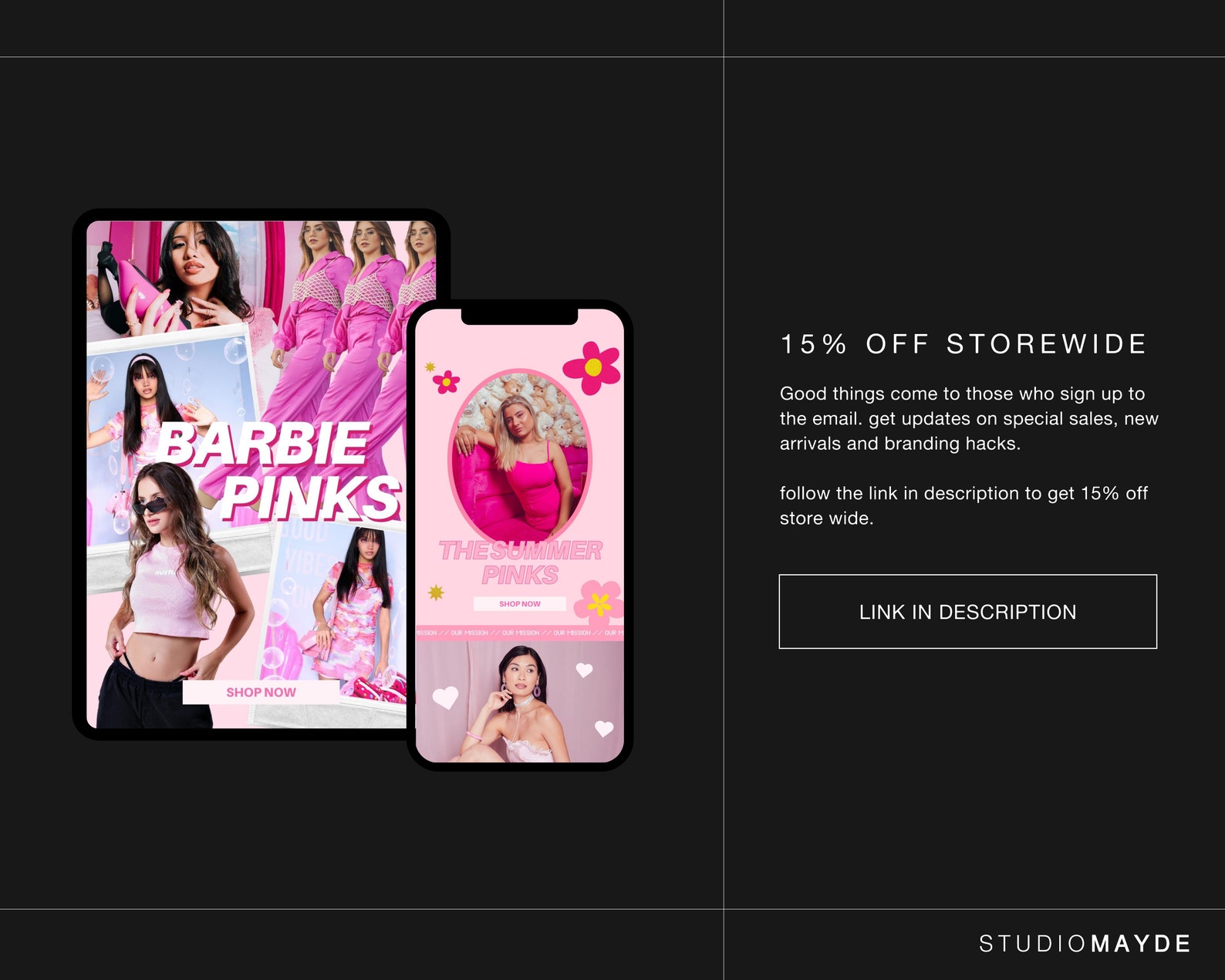 Editable Email Templates | Pink Email Marketing | Product Marketing ...