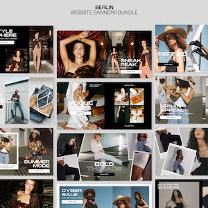 Editable Website Banners | Shopify Banner | Fashion Web Banner | DIY Website Banner Kit | Wix Banner | Website Banner Set | Banner Website