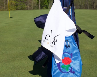 Personalized Golf Towel, Golf Lovers, Golf Gift, Monogrammed Towel