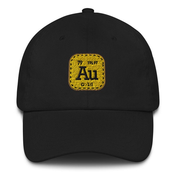 Splintery Au Gold symbol hat periodic table science chemistry autism spectrum neurodivergency neurodivergent geek fun original trucker hat