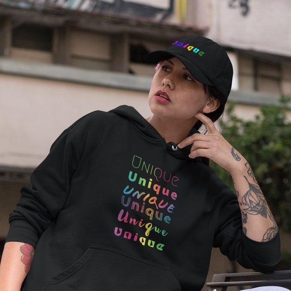 Splintery Unique Unisex Hoodie colorful fonts graphic empowering self esteem strong special proud yourself bold cozy comfy hood fashion