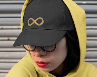 Multiple Options Infinity Symbol embroidered unisex hat baseball cap trucker hat dad hat gold infinity autism Adhd acceptance asd spd