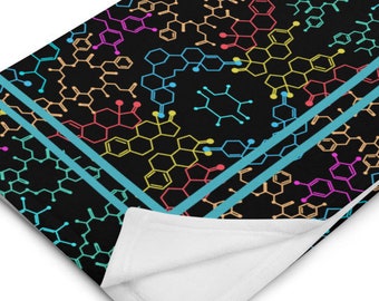 Splintery Love Chemistry Molecules Throw Blanket multiple sizes fleece warm cozy geeky nerdy science unique statement piece for living room