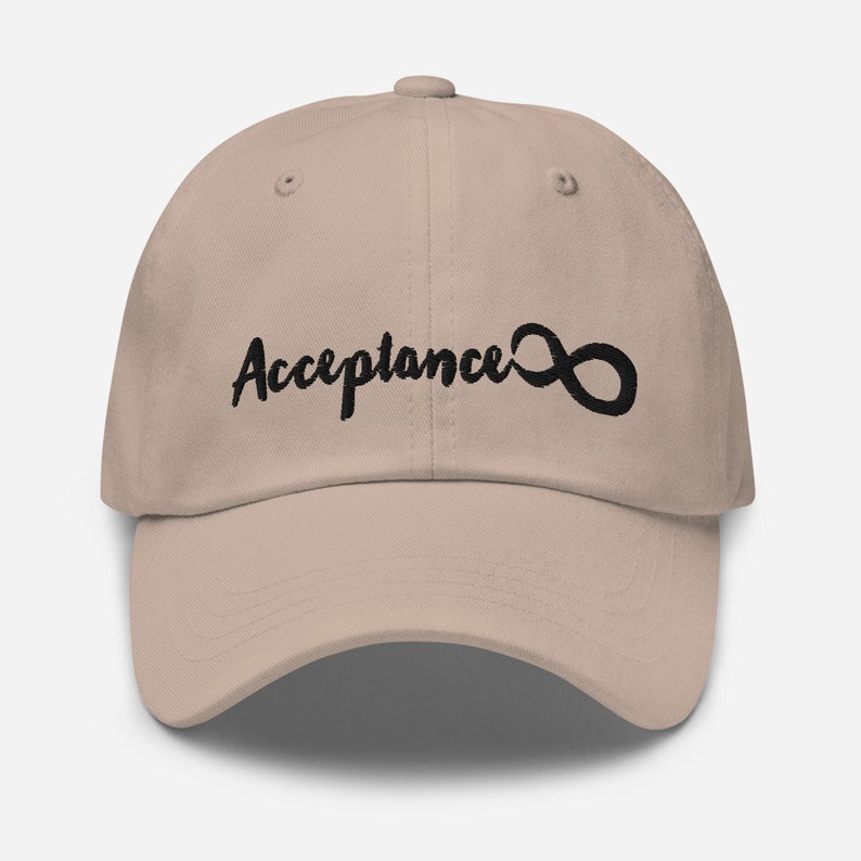 Splintery Acceptance infinity Symbol hat neurodivergency autism spectrum adhd love typography cap hand lettering unique bold original gift