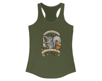 Splintery Sidetracked Dynamo Women's  Racerback Tank Top Adhd autism Neurodivergency neurodiversity fun squirrel unique summer spring casual