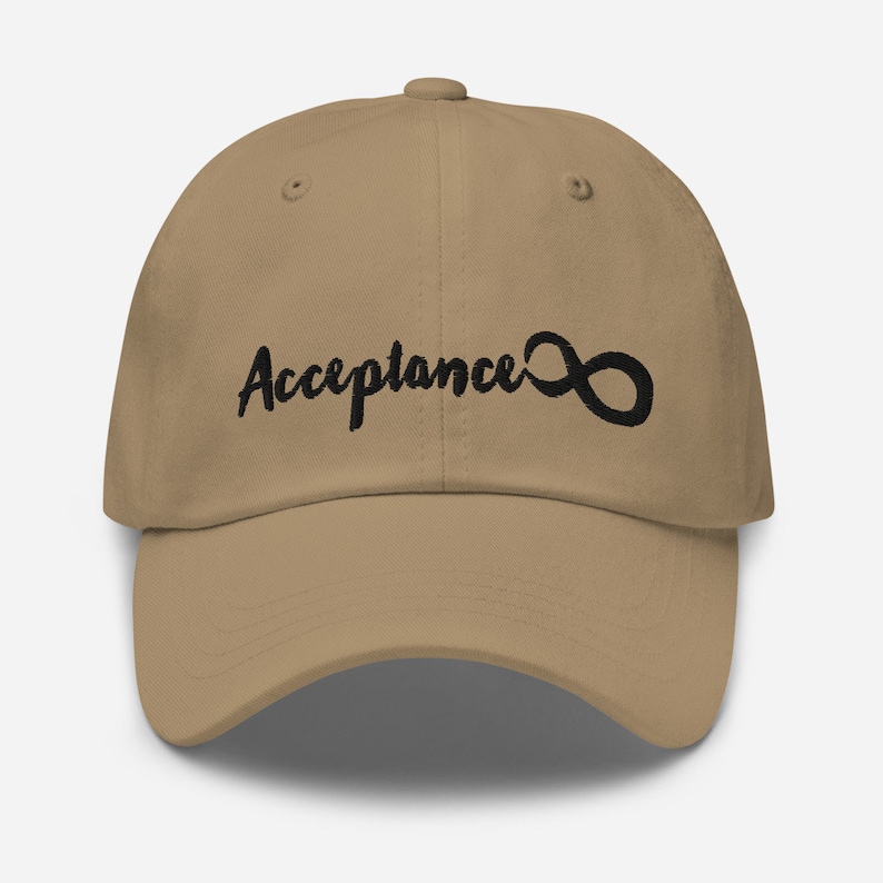 Splintery Acceptance infinity Symbol hat neurodivergency autism spectrum adhd love typography cap hand lettering unique bold original gift