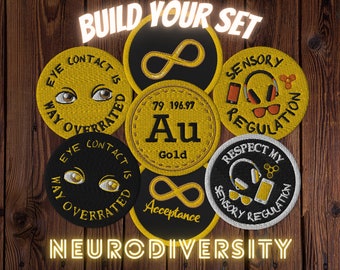 Autism Acceptance Iron On Patch, Mental Health Embroidery Patch, Neurodiversity Awareness Sew on Patch, Autistic Backpack Patches ADHD Gifts