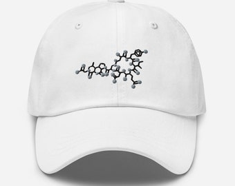 Splintery embroidery Oxytocin hat chemistry molecule science friendship mother father family partner friend motherhood gift love present
