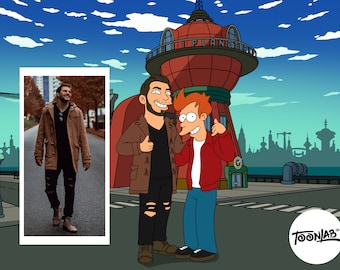 Custom FUTURAMA Character Portrait From Photo (DIGITAL COPY)