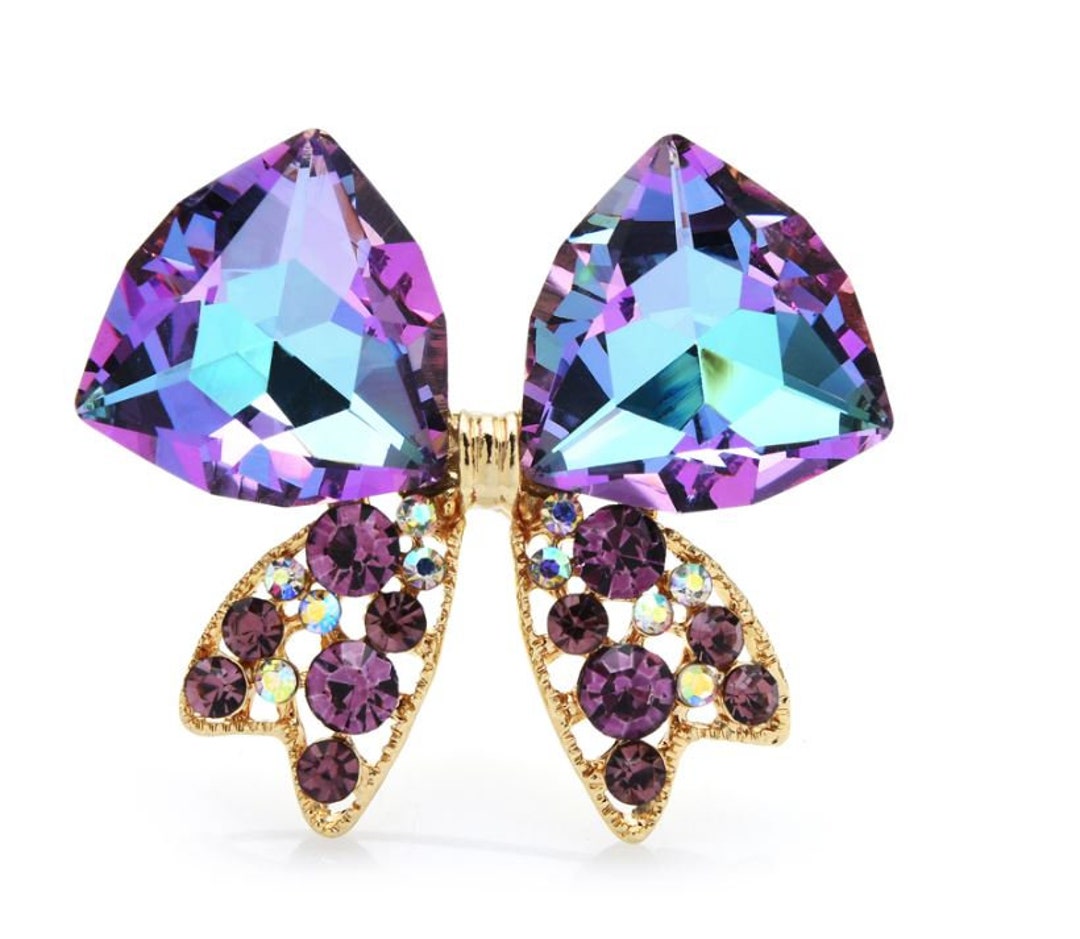 Pince à Cheveux Broche Papillon Argent Cristaux Strass - Your Perfect Gifts
