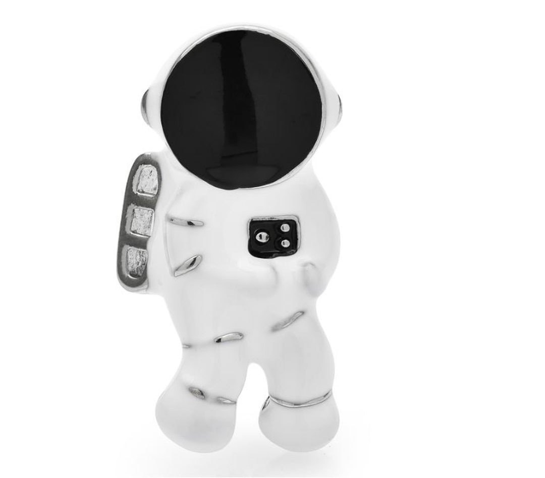 Astronaut Brooch Cosmonaut Pin Astronaut Pin White Enamel Etsy