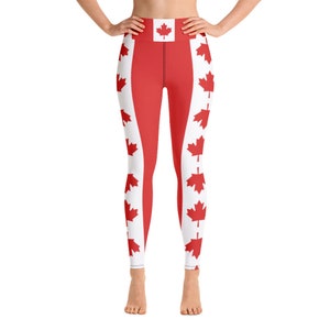 Canada Flag Women Leggings, Yoga, Ladies, Gift, Design, Hockey, Ski, Japan, Fitness, Jogging, Hiking, Snowboard, Toronto, Vancouver, USA