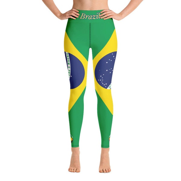 Brazil Flag Women Leggings, Brazil Flag, Fitness, Japan, Latino, Football, League, European, Soccer. Copa Latina, Brazilian, Samba, Design.