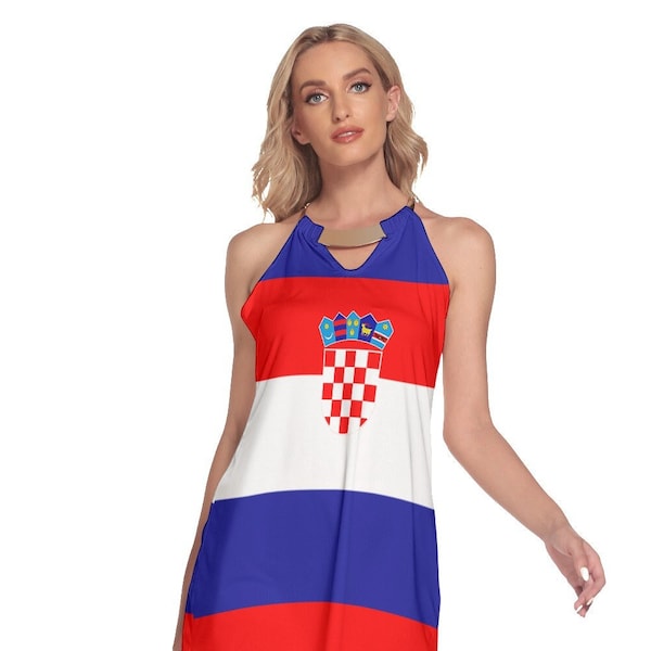 Kroatien Kleid, Kroatisch, Flagge, Geschenke, Frauen, Damen, Jugendliche, Mädchen, Welt, Kroatische Flagge, Fußball, Design, Kroatien Flagge, Print, Mode.