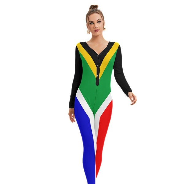 South African Women's Jumpsuit, South Africa Flag, Design, Gifts, Ladies, Girls, Teens, Football, Soccer, Cape Town, Outfit, South African.