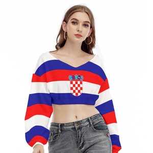 Croatia Sweatshirt, Cropped, Women, Teens, Gifts, Croatian, Design, Print.