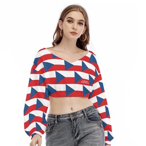 Czech Republic Sweatshirt, Cropped, Women, Teens, Czech, Gifts, Czech Republican Flag, Design, Print.