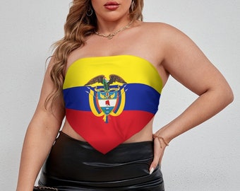 Colombian Flag Women's Top, (Plus Size), Colombia Flag, Design, Ladies, Teens, Girls, Adults, Gifts, Apparel, Football, Soccer, Merch.