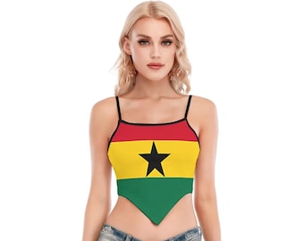 Ghana Flag Women Top, Ghanaian Flag, Africa, African, Outfit, Accessories, Football, Soccer,  Ladies, Adults, Teens, Gifts, Outfit, Design.