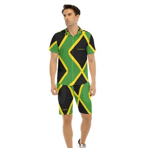 Jamaika Flagge Herren Shirt, Shorts, Anzug, Jamaika Flagge, Design, Geschenke, Männer, Teenager, jamaikanisch, Fußball, Fußball, Flagge, Jamaika, Outfit, Reggae.