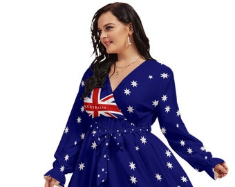 Australian Flag Women's Dress, (Plus Size), Australia Flag, Design, Ladies, Teens, Girls, Gifts, Aussie, Accessories, Football, Merch.
